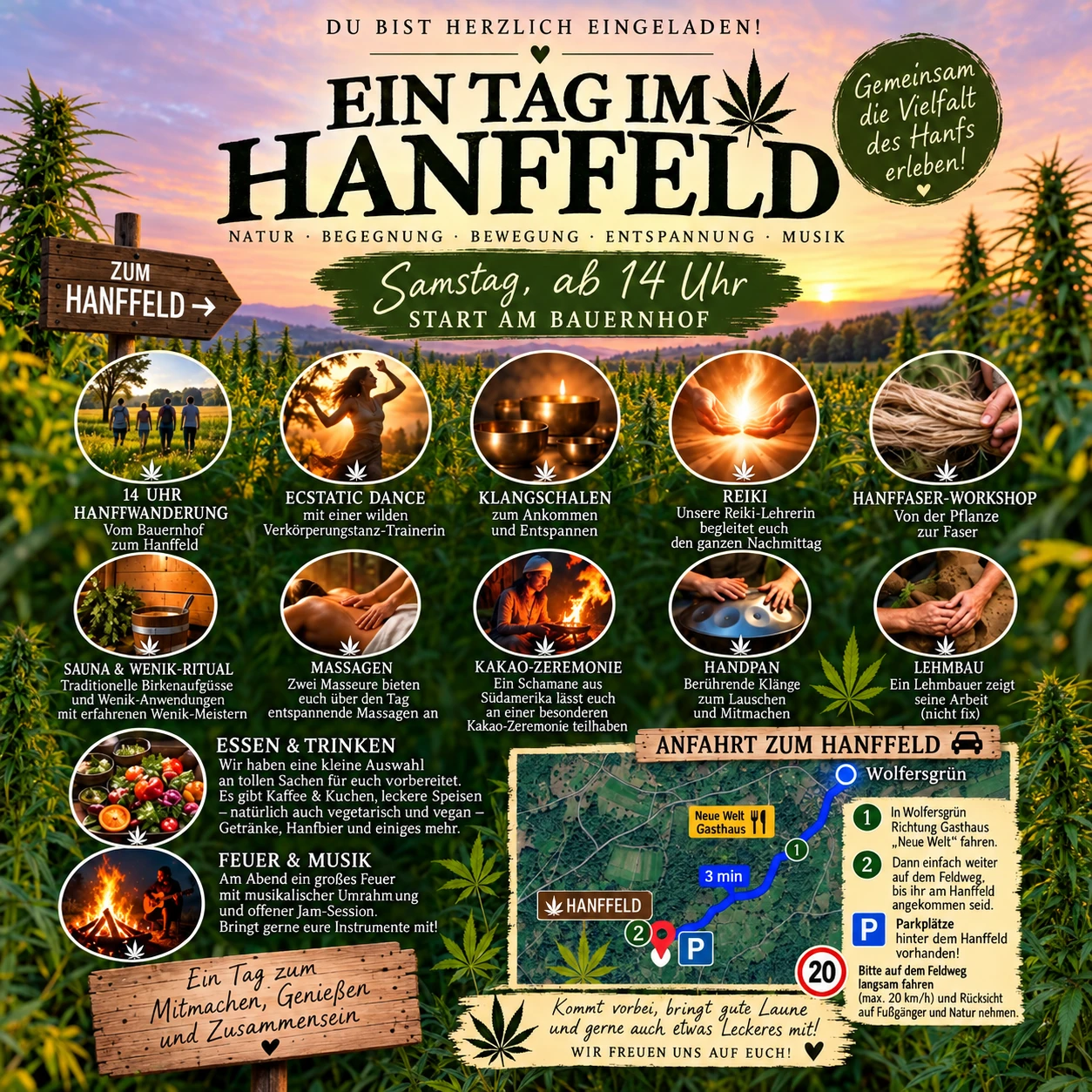 Ein Tag im Hanffeld