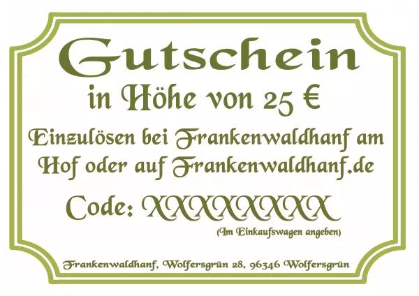 Gutschein 25 €